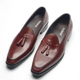 Leather Wedding Dress Shoes Elegant Tassel Loafers for Men MartLion   