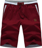 Casual Shorts Soft Sweatpants men's Breathable Clothing Twill Pants Elastic Summer Clothes Drawstring Mart Lion Burgundy 30 