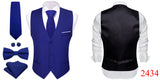 Elegant Vest for Men's Pink Solid Satin Waistcoat Tie Bowtie Hanky Set Sleeveless Jacket Wedding Formal Gilet Suit Barry Wang MartLion   