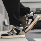 High Top Men's Skate Board Shoes Casual Platform Men's Leather Sneakers Trend Outdoor Sports Skateboard MartLion   