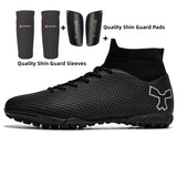 Soccer Cleats for Men's Soccer Shoes Society Boys Football Boots Children Football Sneakers Unisex Soccer MartLion 2349 black TF pads Eur35 
