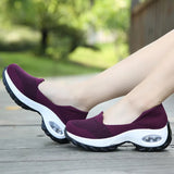 Platform Shoes Sneakers Women Running Breathable Mesh Slip-On Sports MartLion   