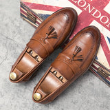 Fashion Slip Men's Dress Shoes microfiber Leather Formal Mart Lion   