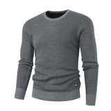 Spring Men's Round Neck Pullover Sweater Long Sleeve Jacquard Knitted Tshirts Trend Slim Patchwork Jumper for Autumn Mart Lion 15 gray L 