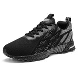 Light Running Shoes Men's Breathable Jogging Mesh Sneakers Outdoor Athletic Sports Walking Casual Sneakers Mart Lion 011black gray 6.5 