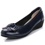 Summer Women cutouts Genuine Leather Shoes Buckle Flats Nurse Casual Handmade ballet flats MartLion Blue 42 