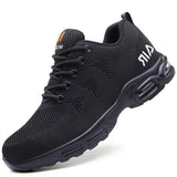 Safety Shoes Men's Air Cushion Work Breathable Work Security Anti-smash Anti-stab Work Sneakers MartLion 864-black 40 