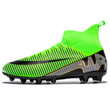 Football Shoes Men's AG TF Non Slip Lightweight Wear Resistant For School Competition Elastic Soccer Cleats MartLion Green 45 CHINA