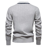 Men's Cotton Cardigan Sweater V Neck Button-up Casual MartLion   