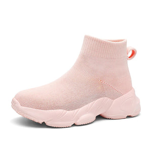 Kids Shoes Girls Sneakers Knit Luxury Designer High Top Casual Running Sports Tennis MartLion pink 37 