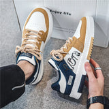 Men's Sneakers Casual Skate Shoes Low Top Spring Autumn Lightweight MartLion Gold 39 