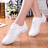 Women's Competitive Aerobics Shoes, Soft-soled Fitness Shoes, Jazz Dance Shoes, Adult Modern Dance MartLion White 28 China