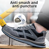 Waterproof Work Safety Shoes Steel Toe Cap Reflective Strip Indestructible Anti-smash Men's Sneakers Construction Footwear Mart Lion   