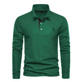  Men's Polo Shirts Solid Color Long Sleeve Polo Shirts Social Homme MartLion - Mart Lion