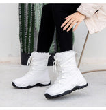 Winter cotton shoes high top snow boots women's outdoor casual warm non-slip plus velvet cotton Mart Lion   