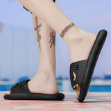 Breathable Men's Slippers Summer Outdoor Slides Massage Flip Flops Non-slip Flat Beach Sandals Shark Sneakers Shoes Mart Lion   