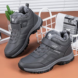 Men's Boots Waterproof Leather Sneakers Super Warm Military Outdoor Hiking Winter Work Shoes Mart Lion Gray-2 39 