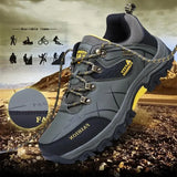 Men's Winter Snow Boots Waterproof Leather Sports Super Warm Outdoor Hiking Work Travel Shoes MartLion   