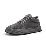 Winter Trendy Black Sneakers Men's Non-slip Flat Shoes Leather Casual Footwear Zapatillas Hombre MartLion gray QA36 39 CHINA