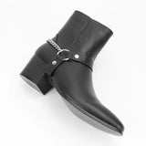 Men's Boots Black High Heel MartLion   