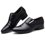 Wedding Shoes Men's PU Leather Slip on Loafers Point Toe Oxfords Casual Dress Mart Lion   