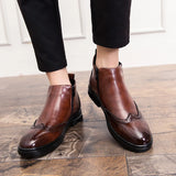 Men's Shoes Slip-on Boots High-top Casual Leather MartLion   