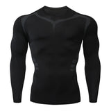 3pcs Gym Thermal Underwear Men's Clothing Sportswear Suits Compression Fitness Breathable quick dry Fleece men top trousers shorts MartLion Thin top 3 S 