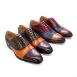 Men‘s Oxford Shoes Handmade Genuine Calfskin Leather Brogue Shoes Wedding Party Formal Shoes MartLion   