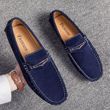 Wedding Party Men's Penny Loafers Slip Moccasin Shoes Breathable Driving Loafers Designer Sewing Mocasines Mart Lion Blue 6.5 