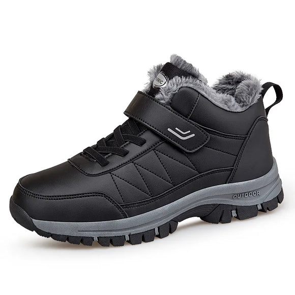 Winter Boots Men's Waterproof Leather Warm Snow Ankle Women Unisex Outdoor Non-slip Work High-top Casual MartLion   