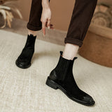 Autumn Women Boots Brown Chelsea Genuine Leather Shoes Winter Retro Leather Ladies MartLion   