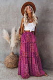 Ethnic Style Vintage Long Skirt Women Summer Loose Beach Ladies  Casual MartLion   