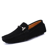 Handmade Genuine Leather Men's Loafers Casual Shoes Boat Shoes Driving Walking Casual Loafers Mart Lion Black 43 