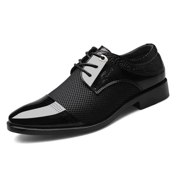 Men's Dress Shoes Formal Lace-Up Oxford Wedding Pointy Shoes Oxfords MartLion black 38 