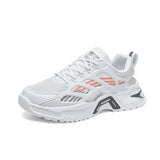 Trendy Running Shoes Men's Vulcanized Shoes Non-slip Sneakers Breathable Mesh Casual MartLion white gray 36 