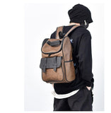 Retro Leather Backpack Men's Backpacks Waterproof Travel Backpack High Capacity 15.5 Inch Laptop Bags Schoolbag Mart Lion   