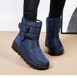 Waterproof Boots Women Casual Winter Warm Plush Soft Platform Snow Slip on Cotton Padded Shoes MartLion   