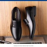 Men's Dress Shoes Pointed Toe Casual Brown Black Leather Oxfords Zapatos De Hombre MartLion   