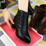  Summer Women Chunky Ankle Boots Designer High Heels Shoes Party Pumps Winter Chelsea Zapatos Mart Lion - Mart Lion