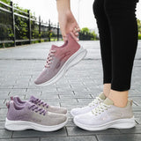 High Appearance Level Thick Sole Increase Mesh Lace-up All Non-slip Breathable Sports Women's Single Shoes MartLion   