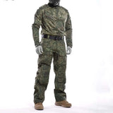 Men's Camouflage Tactical Sets Multi-pocket Wear-resistant Military Combat Suit Outdoor Breathable Tops +Waterproof Pants MartLion Ru Camo M 