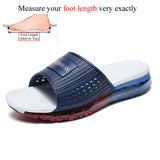 Men's Air Cushion Slippers Beach Designer Slides Summer Shoes Outdoor Indoor Home House MartLion WhiteNavy 45 