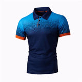 Men Polo Men Shirt Short Sleeve Polo Shirt Print Polo  Summer Streetwear Casual Fashion Men tops MartLion blue XXL( 