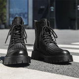 Men's English Style Thick Sole Design Men Boots  Layer Leather Casual Boots