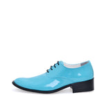 High Heel Leather Shoes Men Shoes Elevator Shoes Oxfords Pointed Toe Formal Luxury Wedding Party MartLion Light Blue Shoes 38 