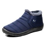 Cotton-Padded Shoes Winter Fleece-Lined Thickened Couple Snow Boots Warm Cotton Boots Mart Lion T-001 Blue BJ 37 