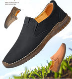 Spring Autumn Men's Shoes Soft Leather and Soles Flat with Line Casual Designer Middle-aged Old Dad Loafers MartLion   