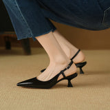 Women's Hollow Sandals Stiletto Heels Pointed Toe Slant Heels High Heels Party Banquet Wedding MartLion   