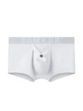 Ring Design Men's Underwear Cotton Boxer Briefs Low Waist Sports Swim Trunks Gym Shorts Underpants MartLion 456white XL 