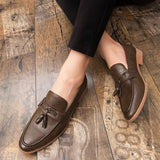 Tassels Men's Loafers Casual Dress Shoes Microfiber Leather Formal Footwear Mart Lion   